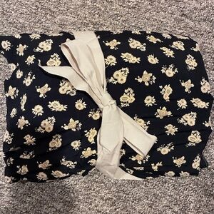 Vintage Fabric for Sewing. Circa 1980’s. Rayon. Black Print.  4 yards.